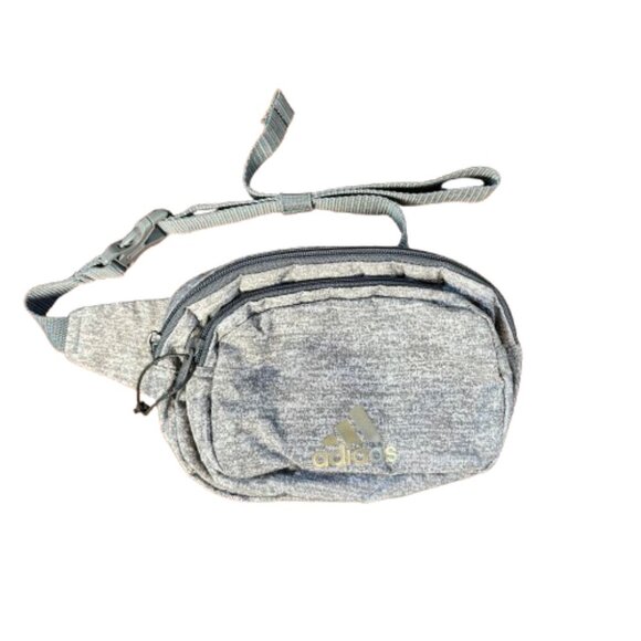 ADIDAS Grey Charcoal Space Dye Zipper Fanny Pack Crossbody Bag - Picture 1 of 11